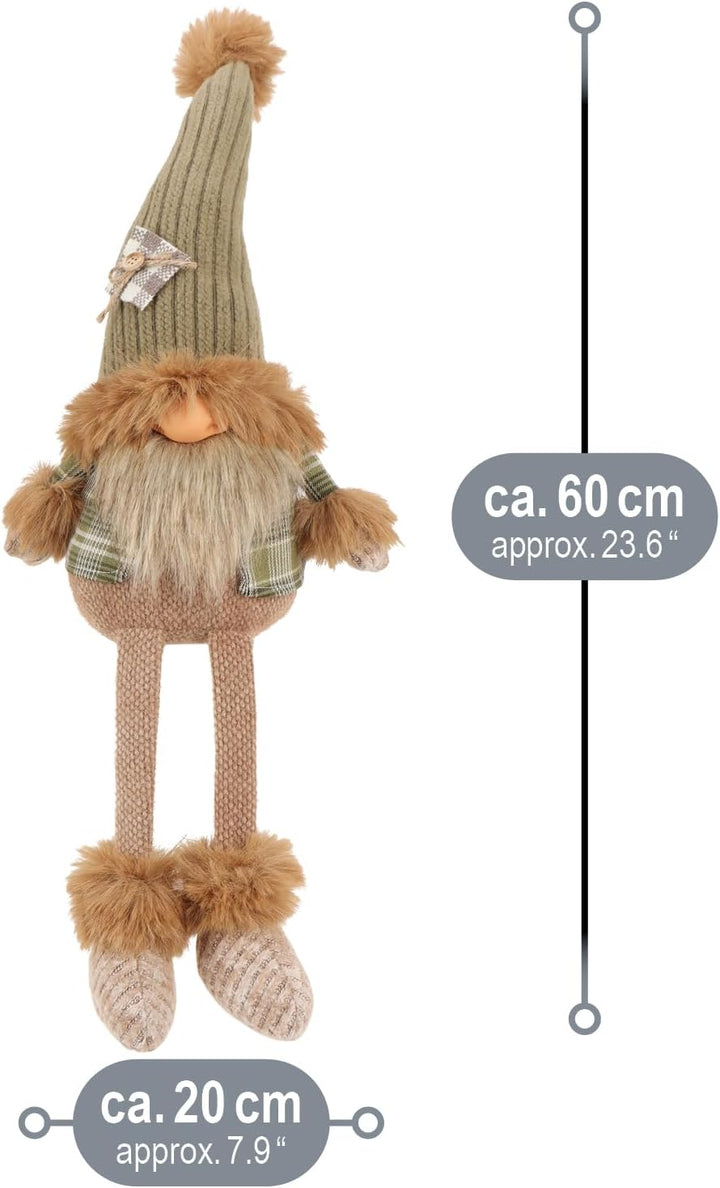 com-four® Premium Kantenhocker - grosse Wichtel in XXL für die Weihnachtsdeko, Handmade Gnom-Figur a