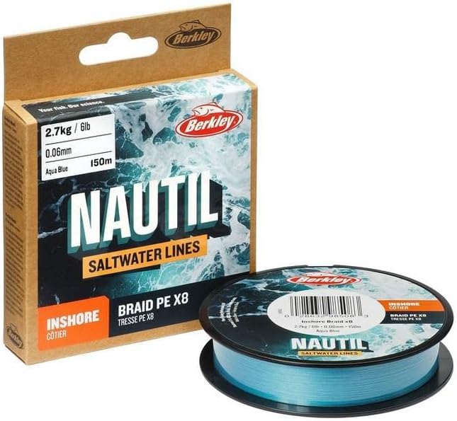 Berkley Nautil Inshore Braid Angelschnur AquaBlue - 0.30MM-18.1kg-300m Aquablue, AquaBlue - 0.30MM-1