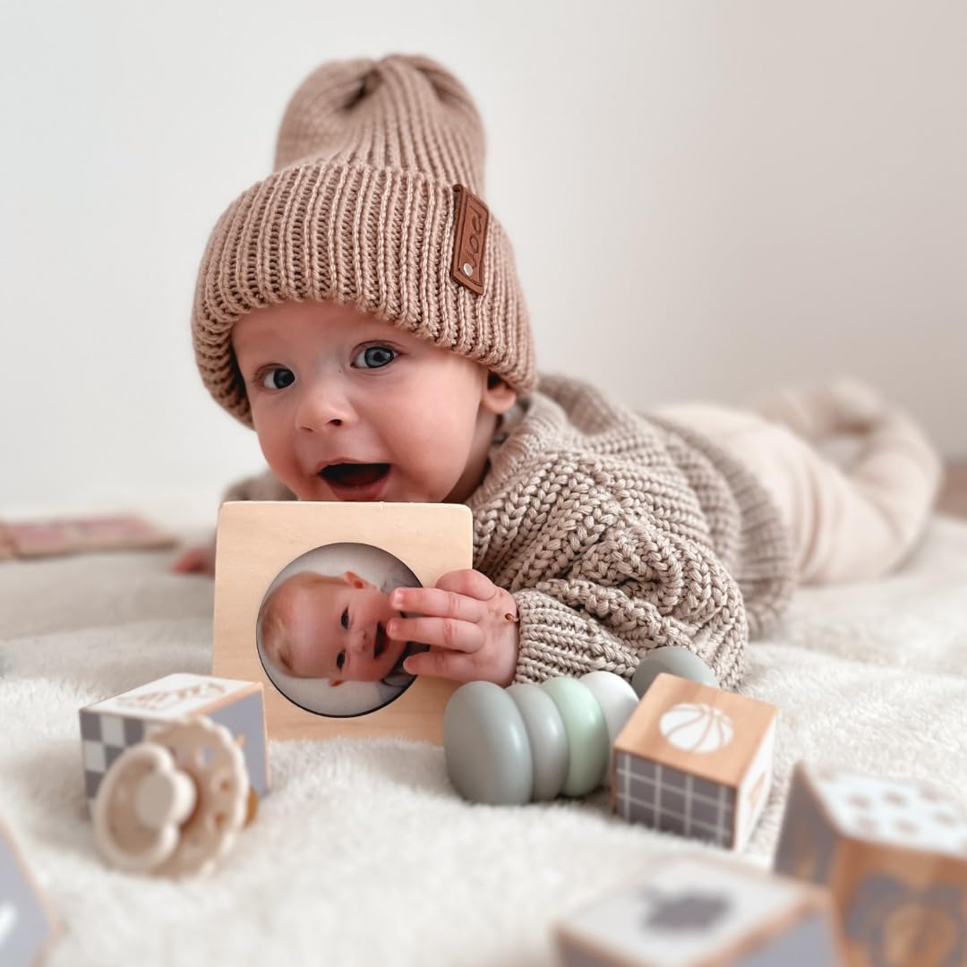 mamabrum Montessori Holz-Spielzeug-Set: 6 Lernspielzeuge für Babys ab 6 Monaten - Fördert Motorik &