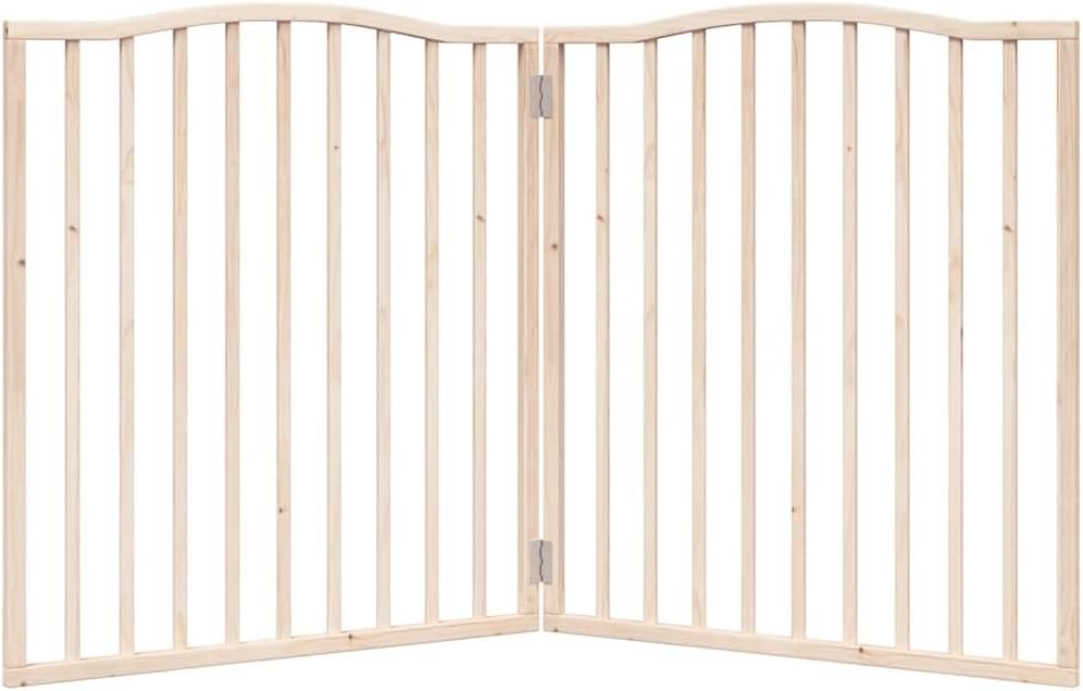 2-TLG. Hundetor faltbar aus Pappelholz 160 cm, freistehend, wetterfest und robust, ideal als Absperr