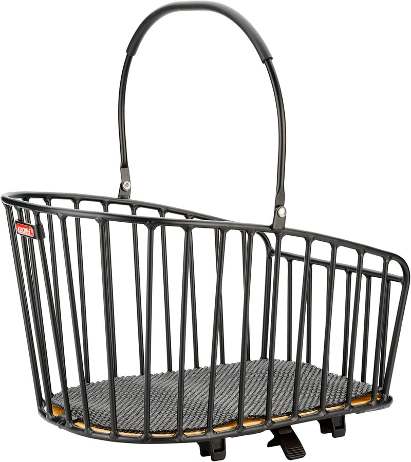 KLICKfix Unisex – Erwachsene Hinterradkorb-2128019620 Hinterradkorb, schwarz, 42x28x25cm