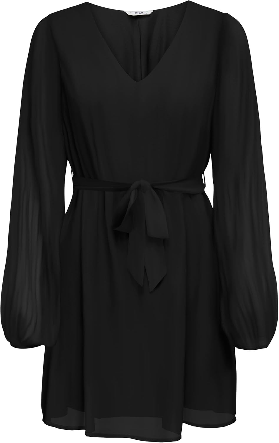 ONLY Damen Onlstar Life L/S Plisse Sleeve Dress Ptm Kleid XS Schwarz, XS Schwarz