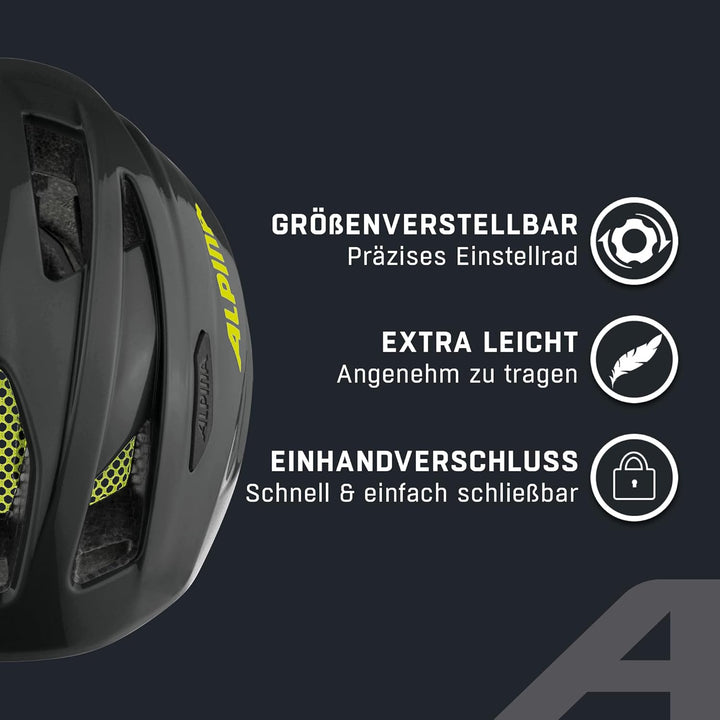 ALPINA PICO FLASH - Beleuchteter, Leichter & Bruchfester Fahrradhelm Mit Fliegennetz Für Kinder blac
