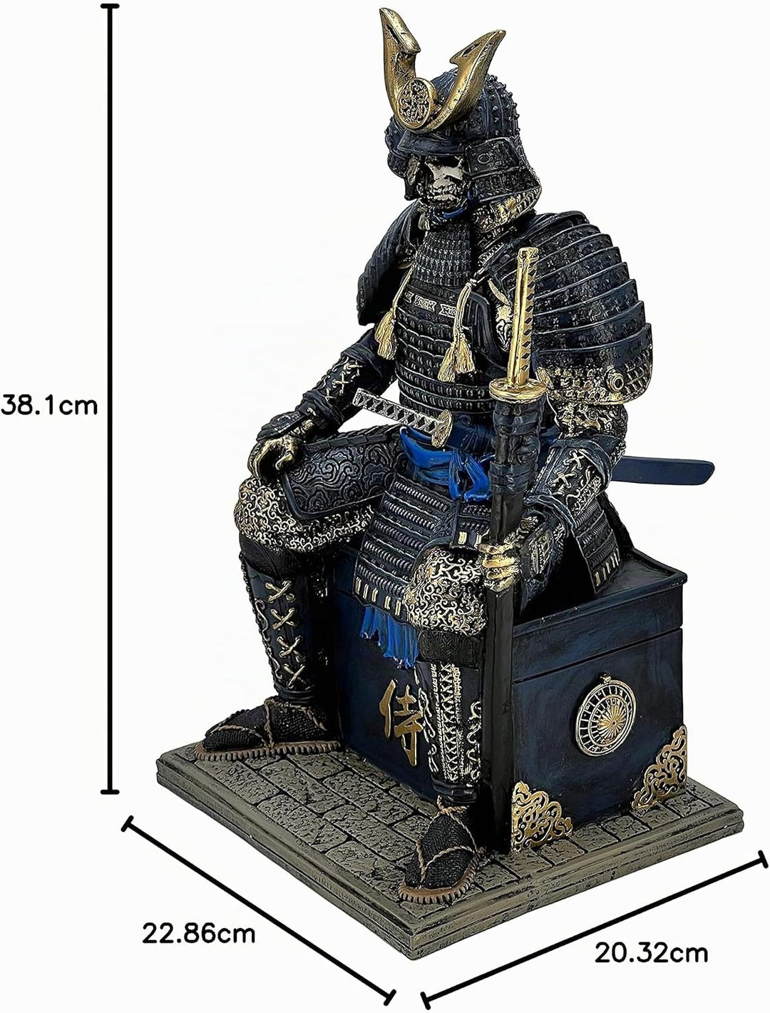 MAUNDEN Mittelalterlicher antiker Samurai Untoter Krieger Harz Statue Ornament Figur Handwerk für Zu
