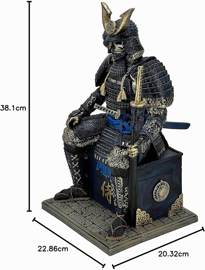MAUNDEN Mittelalterlicher antiker Samurai Untoter Krieger Harz Statue Ornament Figur Handwerk für Zu