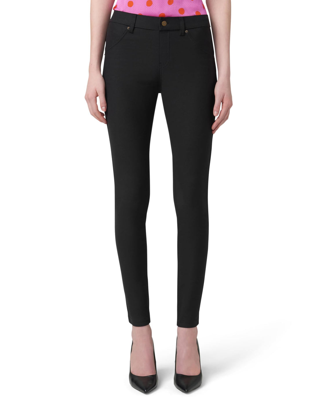 Essential Denim-Leggings für Damen von HUE | Modische Leggings mit Gesässtaschen XS Schwarz, XS Schw