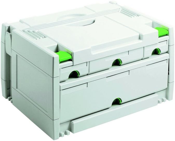 Festool SORTAINER SYS 3-SORT/4 (mit Schubladen, Trennstege pro Schublade, Etikettenhalter, Beschrift