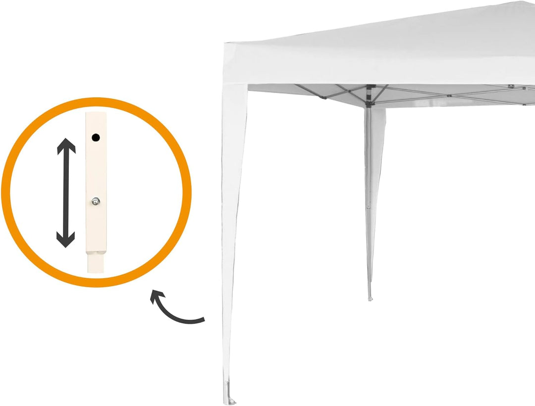 AKTIVE 62187 - Faltpavillon 300x300x240/250 Weiss, Markisen für den Aussenbereich, Terrasse, Strand,