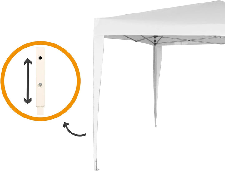 AKTIVE 62187 - Faltpavillon 300x300x240/250 Weiss, Markisen für den Aussenbereich, Terrasse, Strand,