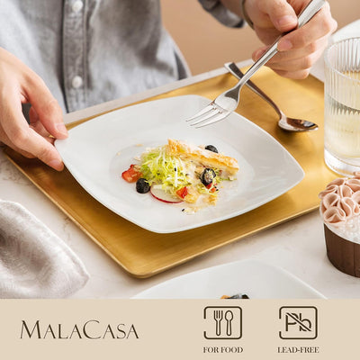 MALACASA, Serie Julia, 12 TLG. Set, 8" KLEIN Porzellan Kuchenteller Dessertteller Frühstücksteller K