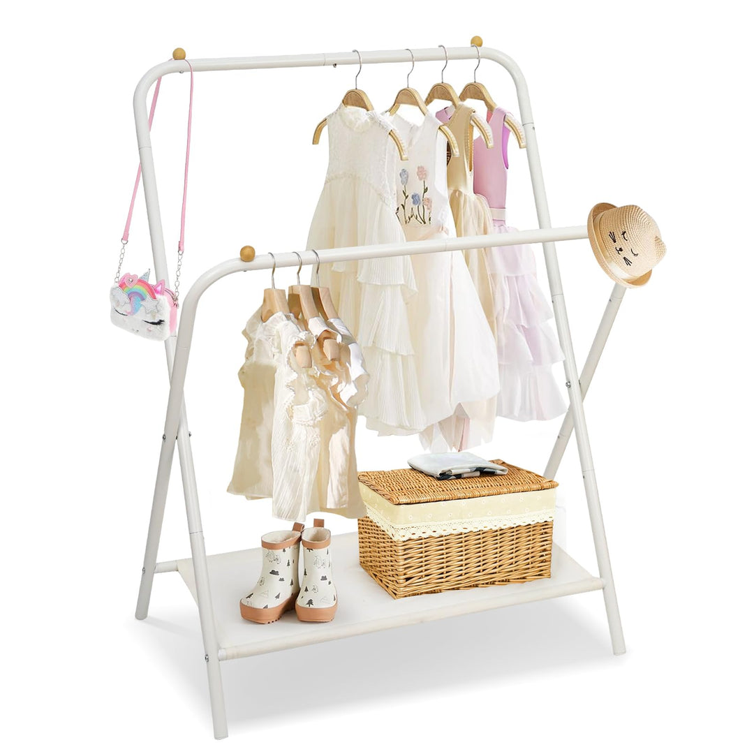 YGJT Kinder Kleiderständer, Garderobe mit Ablage & Kleiderstange für Kinderzimmer, Mädchenzimmer & S