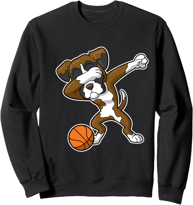 Basketball Dabbing Boxer Dog Dab Dance Sports Humor Sweatshirt