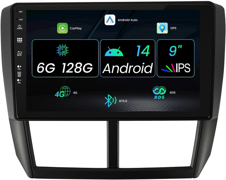 9 Zoll Touchscreen 1080P Android 12 Autoradio für Subaru Foreste/Impreza WRX 2008–2014 GPS – 6G+128G
