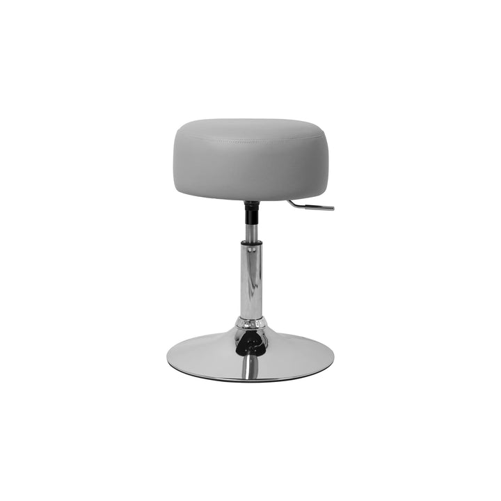ML-Design Schminkhocker Hellgrau aus verchromter Stahl, Sitzhocker Rund Ø 33cm, Schminktisch Hocker