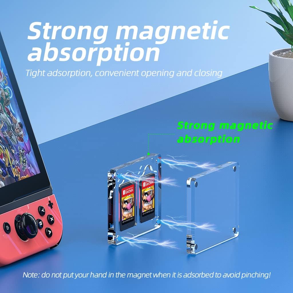 Magnetic Closure Switch Game Card Case and Micro SD TF Card Memory Card Storage Box Holder, Storage