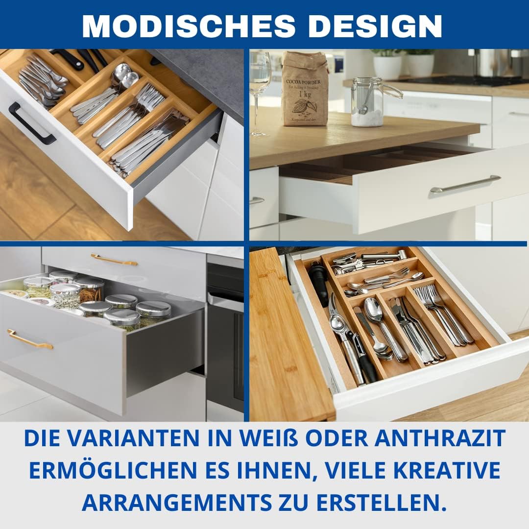 GTV Schubladensystem AXIS PRO I Schubkastengarnitur mit Vollauszug und integriete Dämpfung I Weiss I