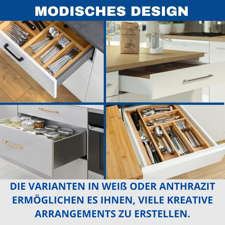 GTV Schubladensystem AXIS PRO I Schubkastengarnitur mit Vollauszug und integriete Dämpfung I Weiss I