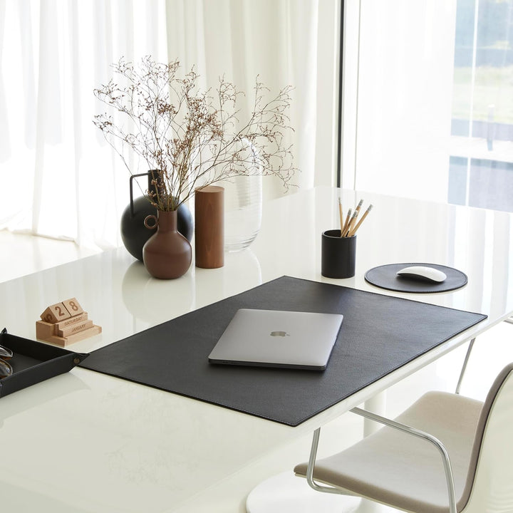 Eglooh - Iris - Taschenleerer aus echtem Leder Schwarz - Schreibtisch-Organizer mit modernem Design