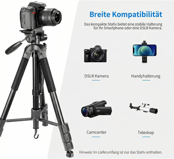 NEEWER 2 in 1 Kamera Stativ und Einbeinstativ, 177cm tragbares Reisestativ aus Aluminiumlegierung mi
