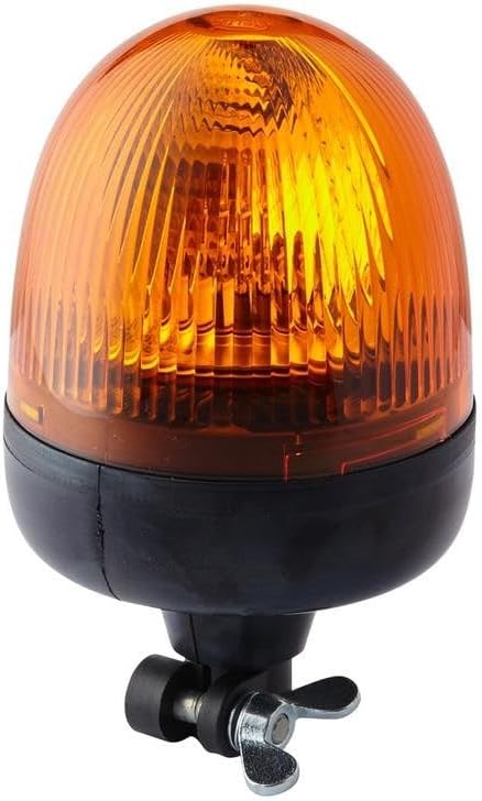 HELLA - Halogen-Rundumkennleuchte - Rota Compact - 12V - gelb - Rohrstutzen, flexibel - Menge: 1 - 2