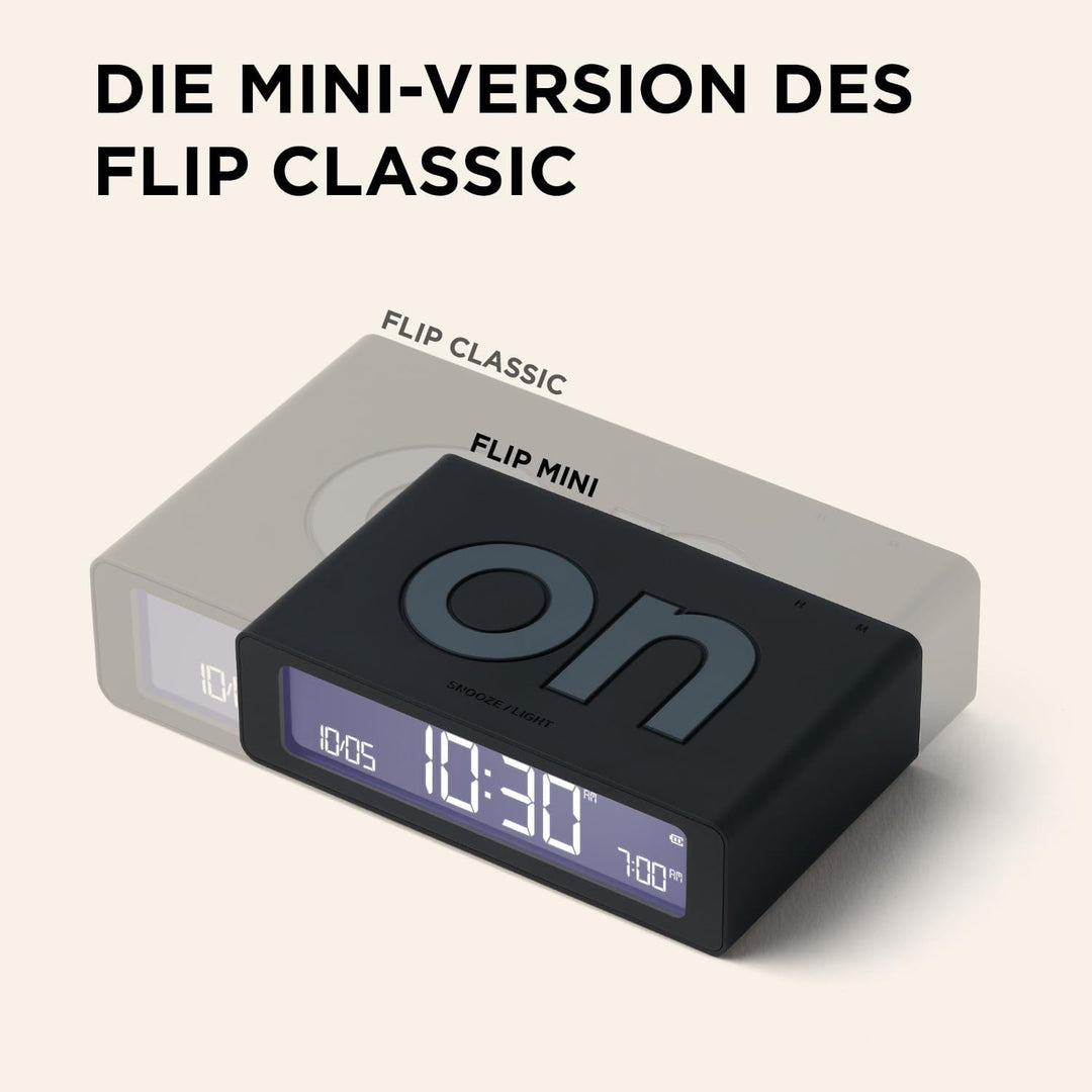 Lexon Flip Mini Reisewecker, digitaler LED-Wecker mit On/Off-Funktion, Einstellbarer Helligkeit, wie