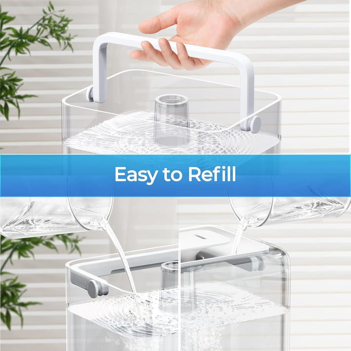 CHIVALZ Top Fill Luftbefeuchter für Grosse Räume, 6L mit Nachtlicht, 360°Drehbare Düse Humidifier, 2