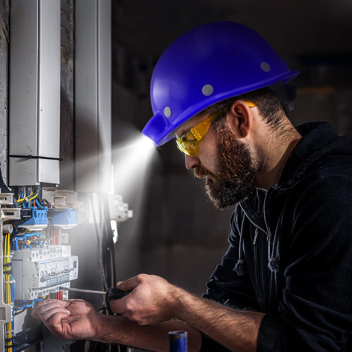 Bauhelm EN397, Mustbau Sicherheitsheilm, Arbeitshelm Schutzhelm für 53-65 cm Kopfumfang verstellbar,