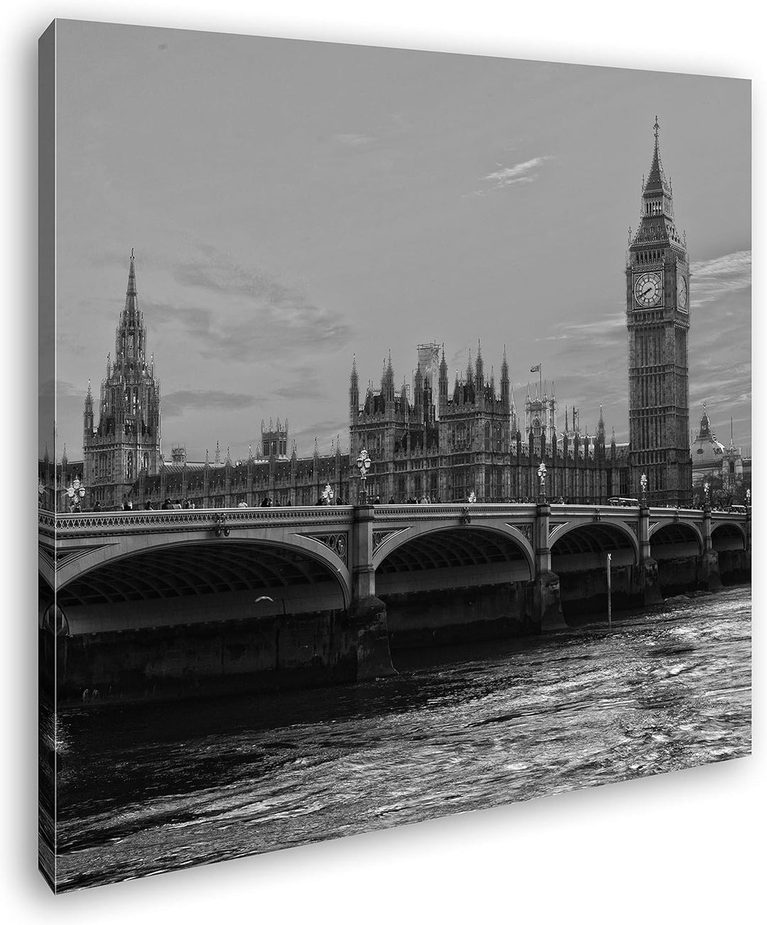deyoli Big Bang und Westminster Abbey in England Format: 70x70 Effekt: Schwarz&Weiss als Leinwandbil