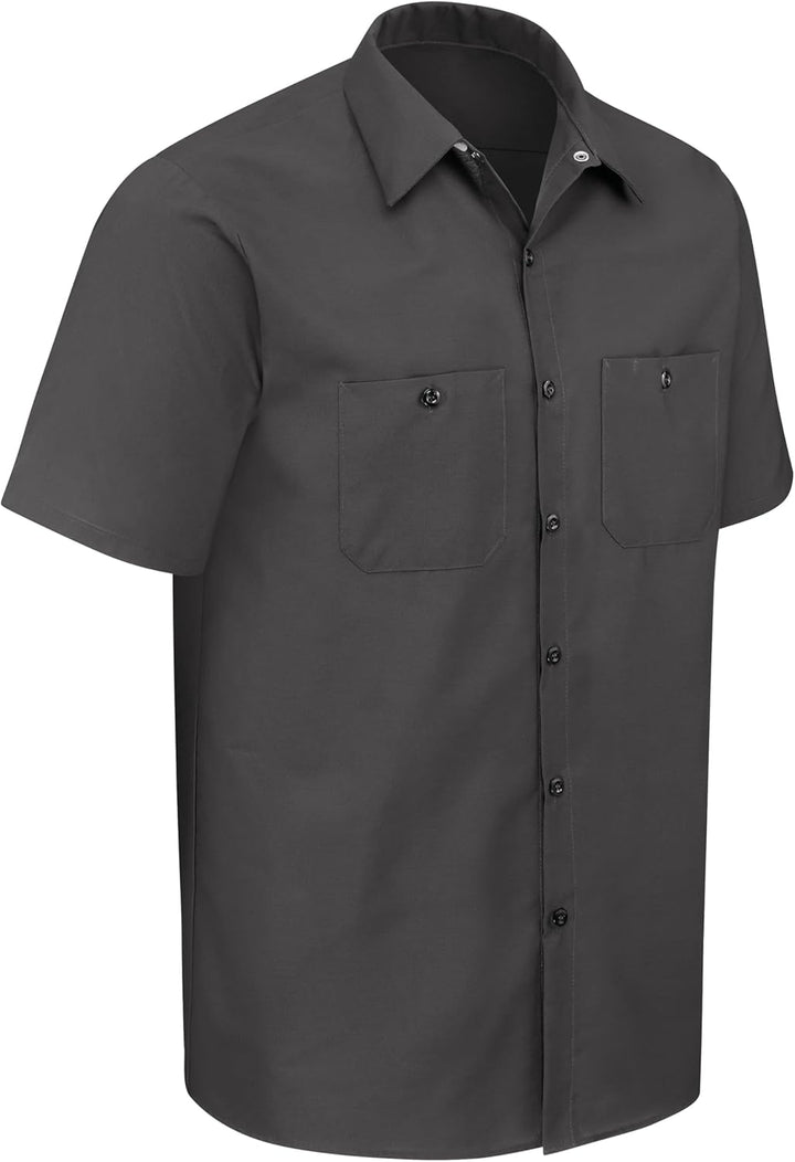 Red Kap Herren Men's Short Sleeve Industrial Work Shirt Work Utility Hemd (1er Pack) M Anthrazit, M