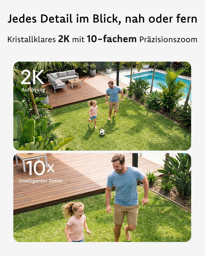 VSTARCAM 4-Linsen Überwachungskamera Aussen, 2K Kamera Überwachung Aussen 360° PTZ mit 10X Hybrid-Zo