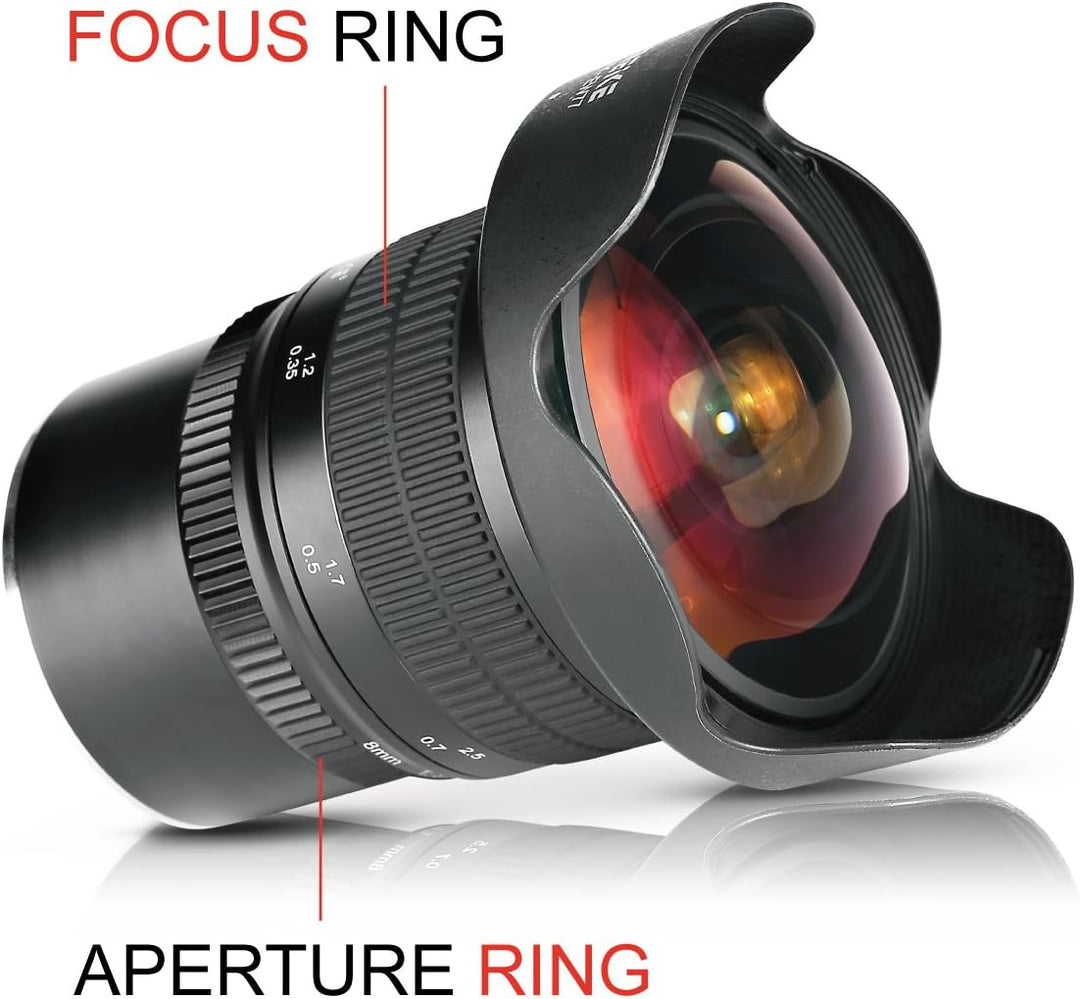 Meike Optics MK 8mm f3.5 Fisheye-Objektiv Ultra-Weitwinkel für Fuji