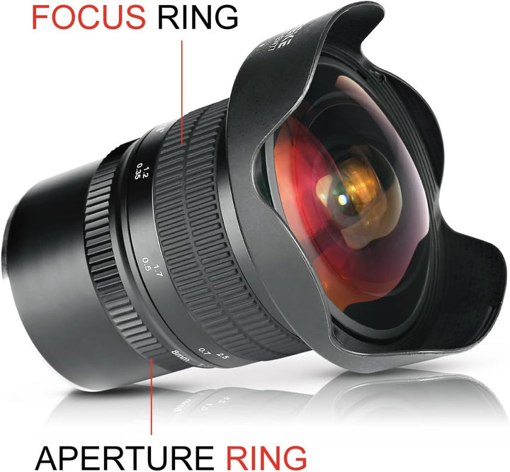Meike Optics MK 8mm f3.5 Fisheye-Objektiv Ultra-Weitwinkel für Fuji