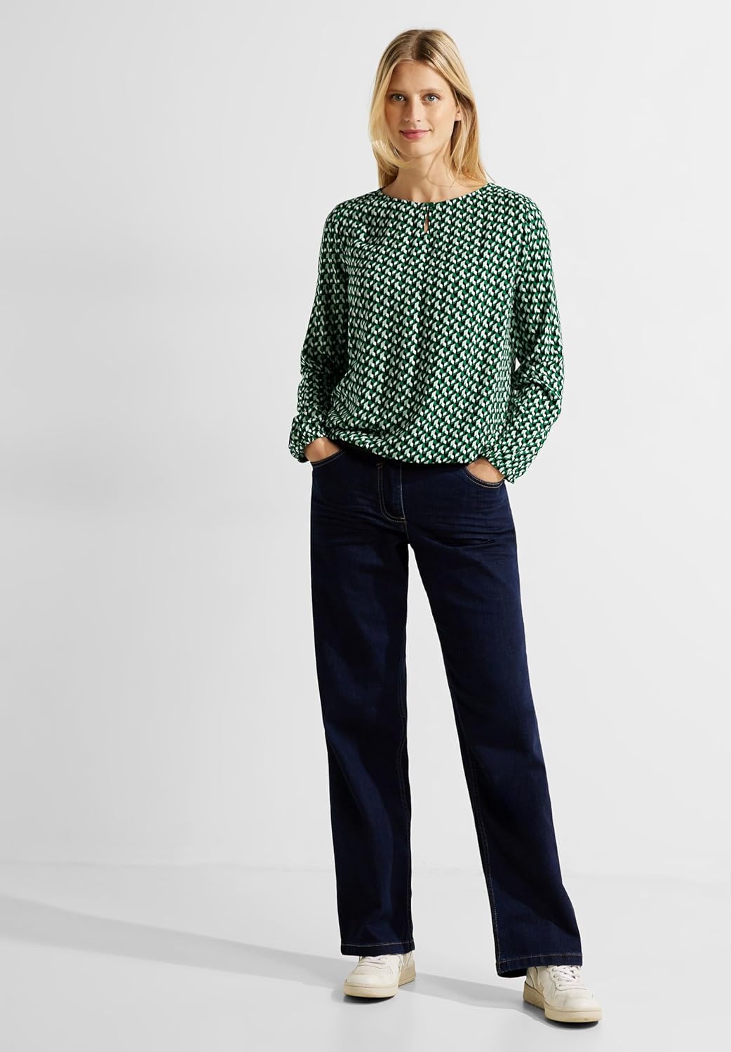 Cecil Damen Blusenshirt Bedruckt S Easy Green, S Easy Green