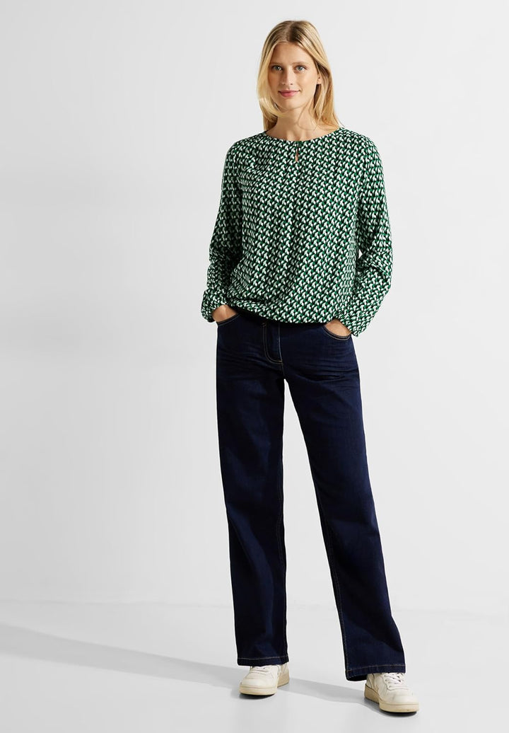 Cecil Damen Blusenshirt Bedruckt S Easy Green, S Easy Green