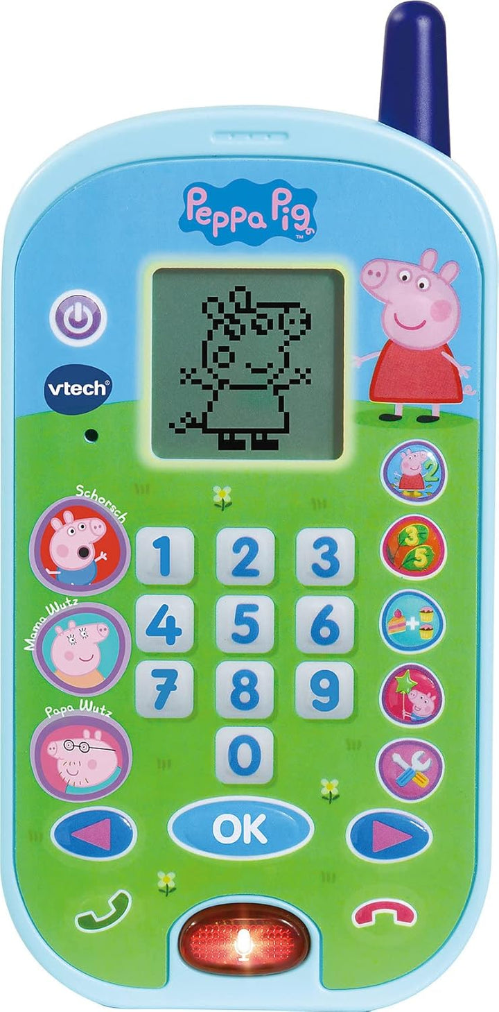 VTech Peppas Lernlaptop – Lerncomputer mit ABC-Tastatur & Peppas Lerntelefon – Mit den Originalstimm