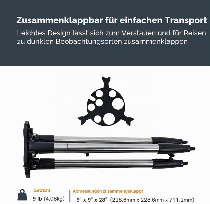 Celestron 93480 Exklusives Stativ für das StarSense Explorer Dobson-Tischteleskop mit Zubehörschale
