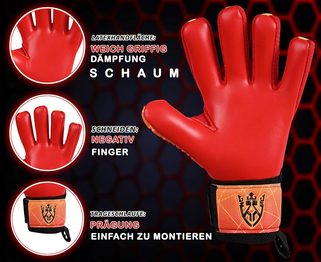 Keeperking Torwarthandschuhe Erwachsene Kinder Jugend mit und ohne Fingerschutz Fussballhandschuhe a