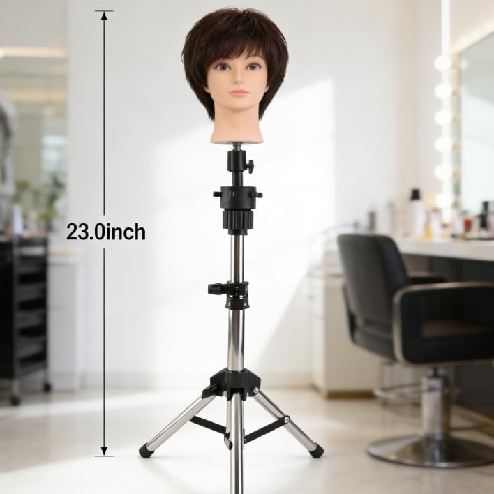 FILFEEL Perücke Kopf Stand, Friseur Trainingskopf Halter Justierbares Salon Modell Mannequinkopf Sta