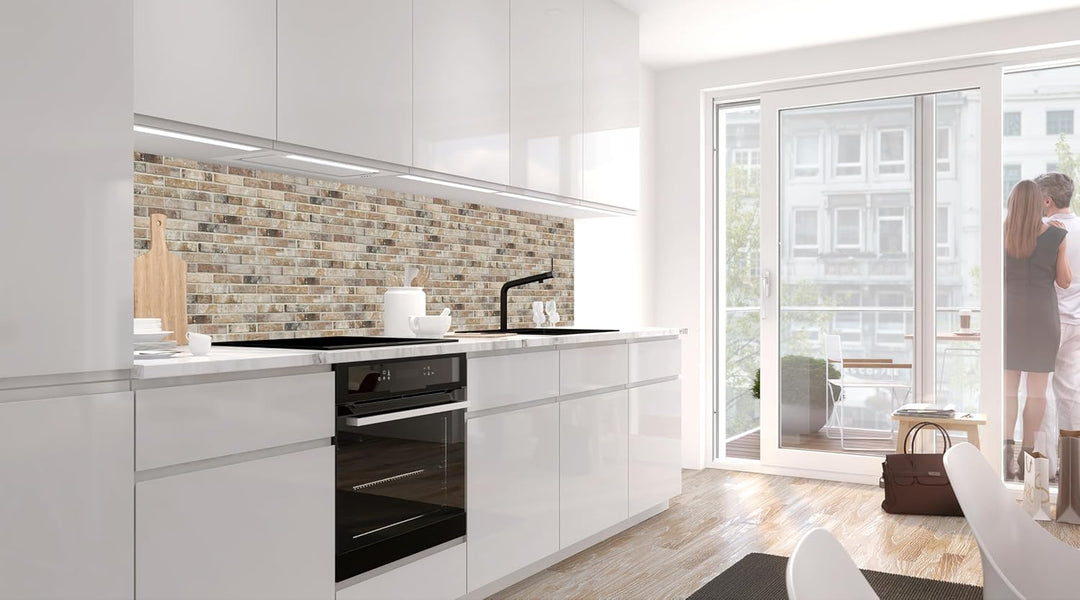 StickerProfis Küchenrückwand selbstklebend Glasoptik - LOFT Brown - 1.8mm, Versteift, alle Untergrün