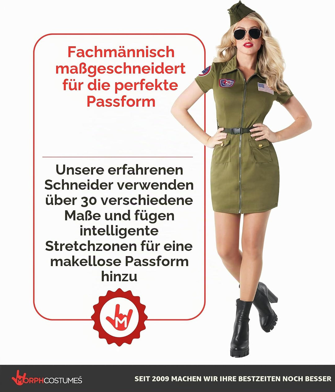 Fun Shack Jet Pilotin Kostüm Damen, Kostüm Damen Pilotin, Kostüm Pilotin Damen, Kampfpilot Kostüm Da