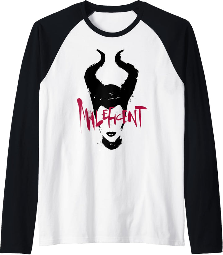 Disney Maleficent Mistress Of Evil Paint Splatter Silhouette Raglan