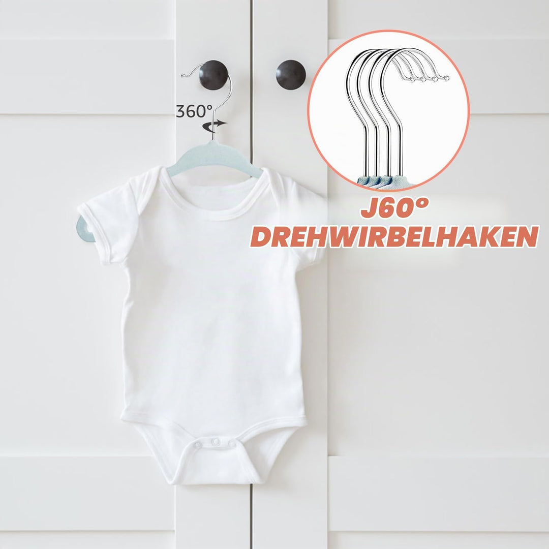 Mangokit Basics Kids Velvet Hangers 50 Pack, Anti-Rutsch-Baby-Bügel, platzsparende Nursery Kleiderbü