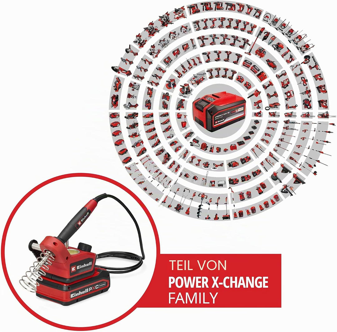 Einhell Akku-Lötkolben TE-SI 18/480 Li E PXC (18 V, 200 °C - 480 °C, zum Weichlöten, LCD-Display, in