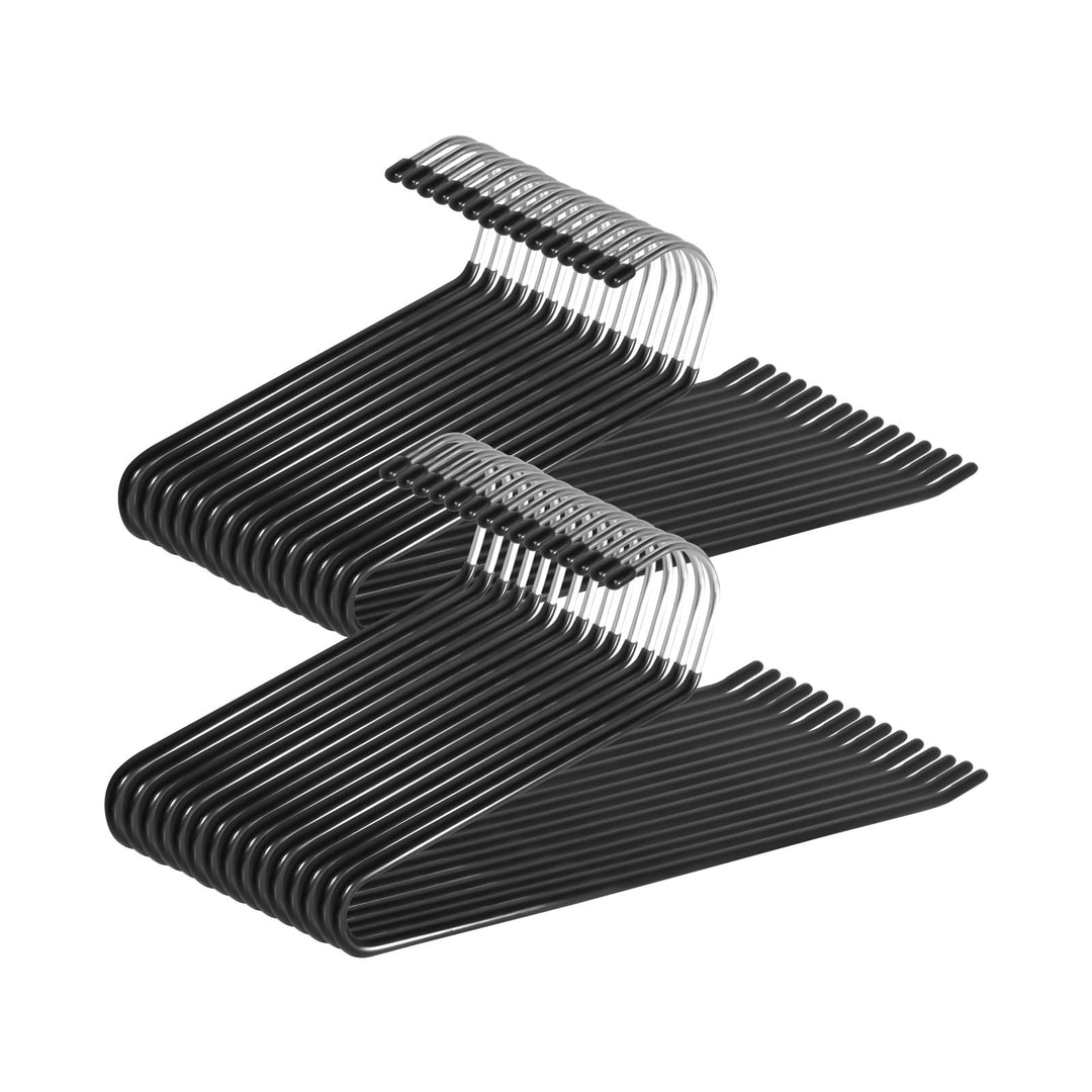 Hosenbügel aus Metall,30 Stück Hosenbügel Platzsparend mit offenem Ende und,36cm breit,Anti-Rutsch-R