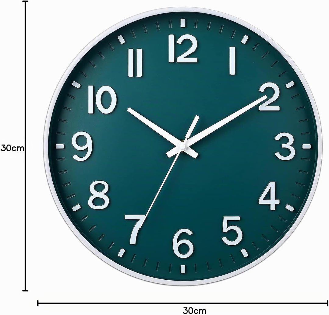 HZDHCLH Funkuhr 30 cm Grosses Ziffernblatt Wanduhr Geräuschlos,Geeignet für Schule, Zuhause, Wanddek