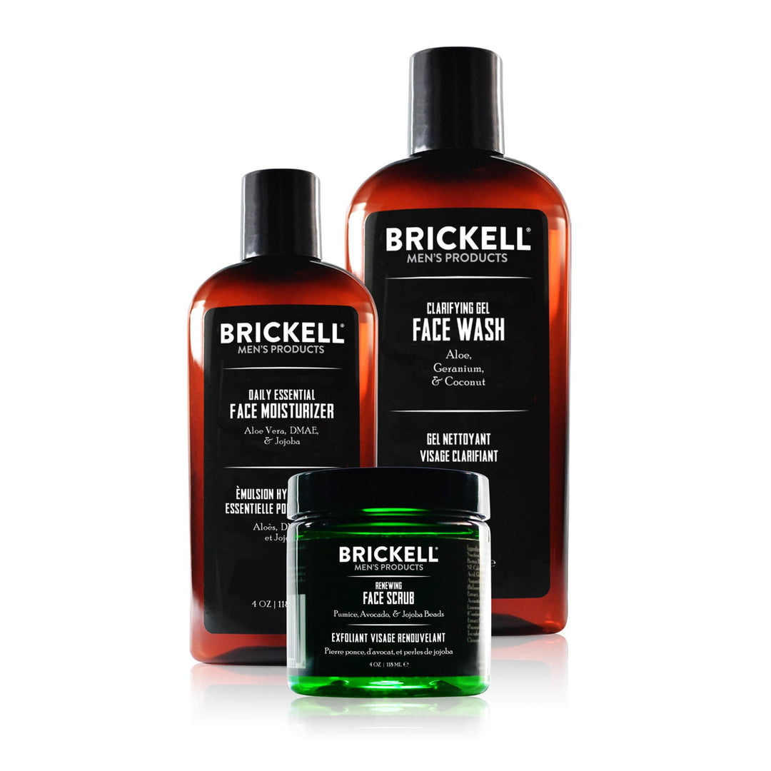 Brickell Men's Daily Advanced Face Care Routine I - Set aus Gesichtsreinigung, Feuchtigkeitscreme &