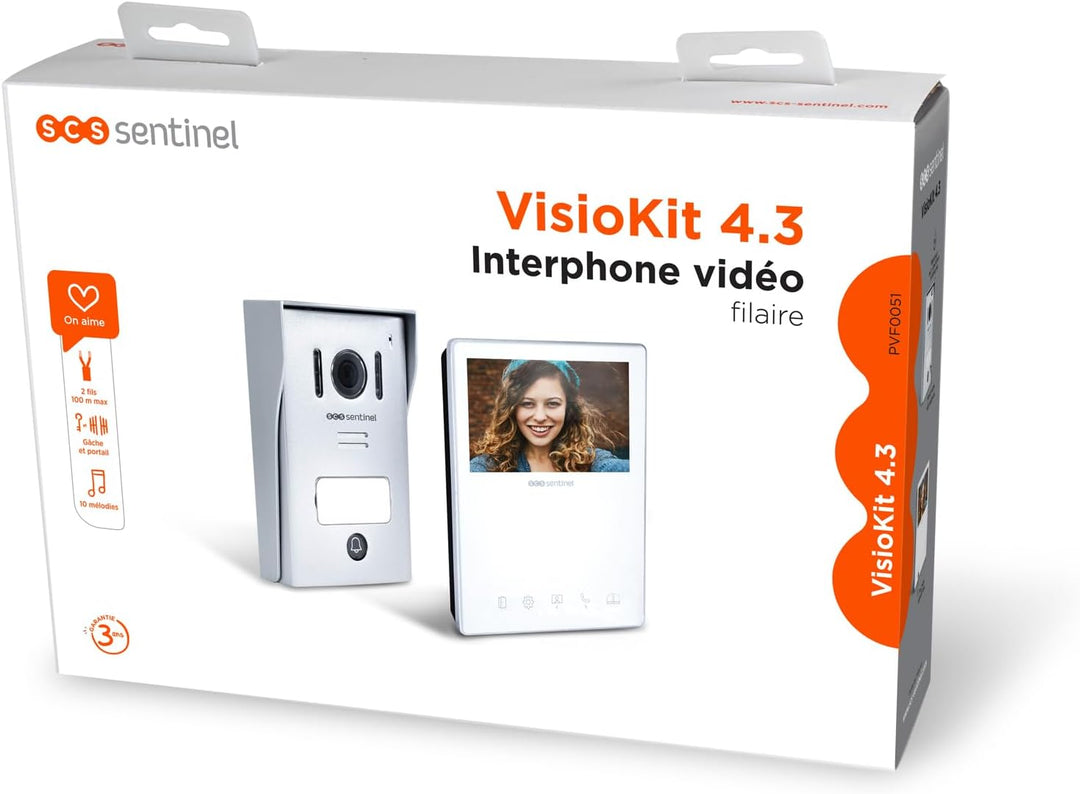 SCS Sentinel PVF0051 Video-Türsprechanlage VisioKit 4.3 SCS Sentinel-PVF0051-2-Draht 4,3" Bildschirm