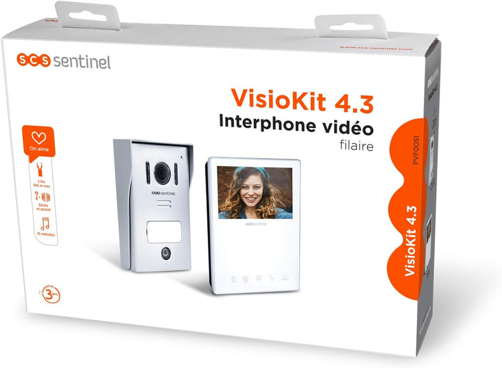 SCS Sentinel PVF0051 Video-Türsprechanlage VisioKit 4.3 SCS Sentinel-PVF0051-2-Draht 4,3" Bildschirm