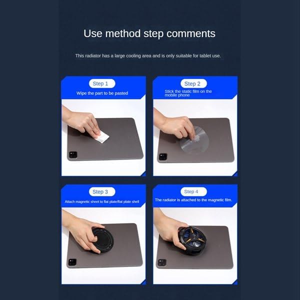 X42 Tablet KüHler Tablet KüHler RGB Beleuchtung 10Cm Magnetischer HalbleiterküHler LüFter für Tablet