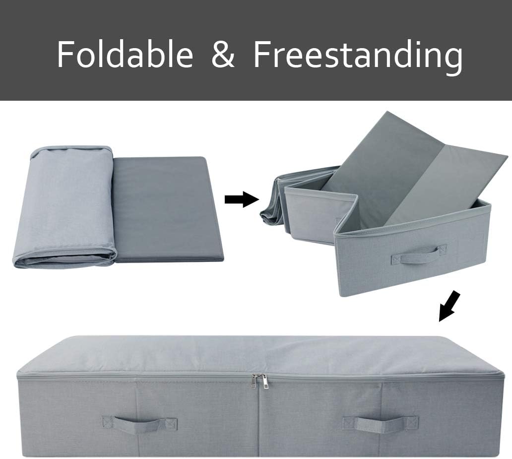 2er-Pack, 100X 43X 18cm Unterbett-Aufbewahrungskörbe für Schuhe, Pullover, Bettwäsche, Spielzeug usw